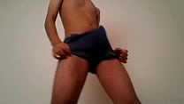 Boy dancing with big dick underwear