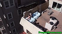 Дрон снимает секс на крыше