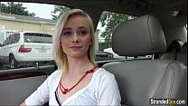 Blonde teen Maddy Rose kisses and fucks stranger for free ride