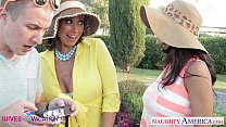 Busty wives Ava Addams and Eva Notty sharing a large prick