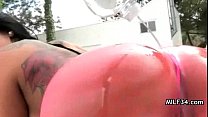 Horny milf fucked and jizzed on at home