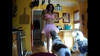sissy feed the dogs