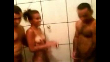 Young girl fucking 2 men in the shower