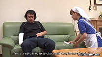 Asian housekeeper helps him out with his problem