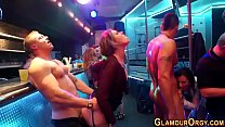 Glam party babe gets cum
