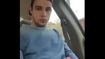 Hot Twink's car cock stroking