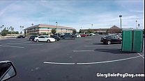 Teen sucks off strangers in parking lot in public