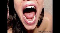 Hot brunette masturbates on webcam