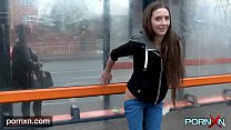 British skinny Leyla flashing in London