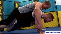 Muscled Marcus Moyo buttfucked in octagon
