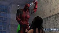 Deadpool y Rogue - Poniéndose traviesos en el dormitorio. BhuttuSex.In