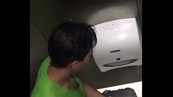 spying man in bathroom