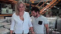 The CEO is 1 busty French cougar Milf and gives her ass for interview