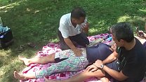Chinesische Massage im Park