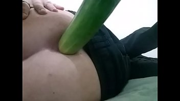 playing with a cucumber