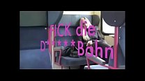 German slut fucks on the train in the toilet