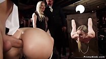 Pussy clamped anal fucked