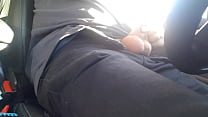 handjob in car for my little cock and his big balls