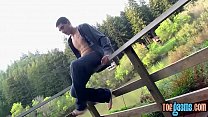 Thought provoking twink plays with feet and masturbates
