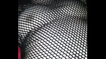 chubby melissa being shy in fishnet