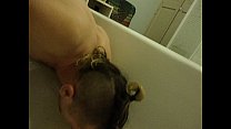 pissing the wifes panties in the bath