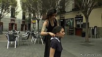 Innocent euro babe whipped in public