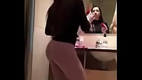 Girl with rich buttocks dancing