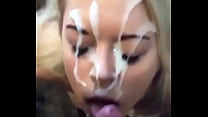 Beautiful Blonde With Milk On Her Face