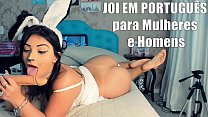 Joi Portuguese for Women and Men Jerk Off Instructions, Coelhinha naughty sending your handjob, hot busty AMAZING JOI BUNNY Girl