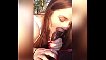 My redhead make me cum in her mouth at the park