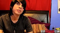 Hot 18yo twink interviewed before pulling out his juicy cock