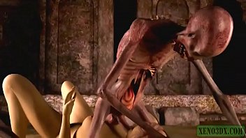 Graveyard's Horny Guardian. Monster porn horrors 3D