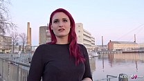 GERMAN SCOUT - A estudante ruiva Melina fodeu por dinheiro em um casting de rua