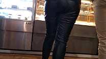 Hot Leather Pants at the Mall