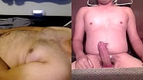 Two Gay Guys masturbating & cum on a Skype video call