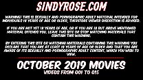 OCTOBRE 2019 sur le site de SINDYROSE - fisting, prolapsus, godemiché, légumes!