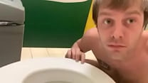toilet faggot in public bathroom