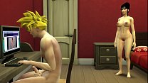 Milk sorprende il figliastro Gohan a masturbarsi con la matrigna scopata davanti al marito