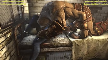 Goro garganta fodendo Kitana Mortal Kombat Animação pornô em 3D