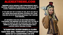 La reina del Steampunk Isabella Clark toma terrorista anal rojo y prolapso