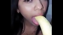 He masturbates with a banana
