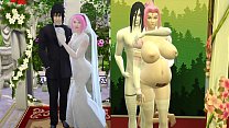 Sakura's Wedding Part 4 Naruto Hentai Obedient and Domesticated Wife Pregnant from their houses in front of her Cuckold and Sad Husband Netorare