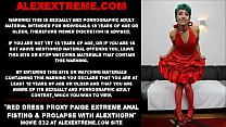 Vestido vermelho Proxy Paige com fisting anal extremo e prolapso com AlexThorn
