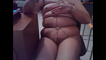 self bondage chubby tranny Mayala in pantyhose again