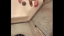 Rubbing dick in shower