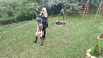 Horse training for blonde TV TS cunt by sexy goth domina pt1 HD