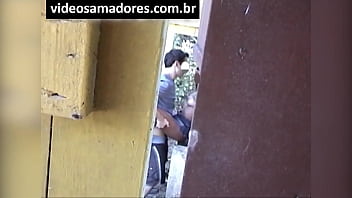 Voyeur films young couple fucking, until discovered by recording video