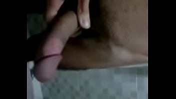 Showing the hard dick in the bathroom. Delicious big cock.