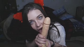 Catgirl gives you a blowjob while you play with her