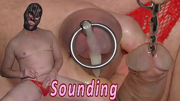 Sounding with cumshot. Urethral inserting toy kinky bdsm from Holland